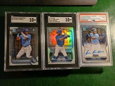 PSA LOT Piron AUTO Simon Refractor 2023 Vasquez 1st Bowman Chrome 2022 Rays MLB