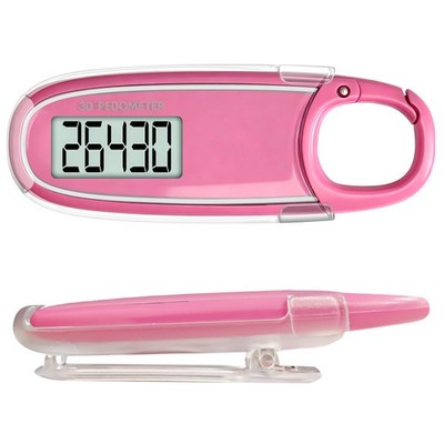 3D Pedometer for Walking with Removable Clip and Carabiner Simple Step Counte...