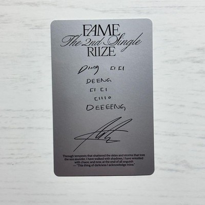 RIIZE ANTON / Fame SMini / Photocard PC Photo card Tradingcard