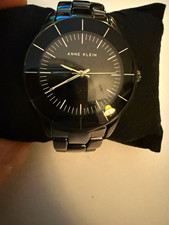 Anne Klein AK/1361 Women’s Quartz Analog Watch Black Metal Bracelet