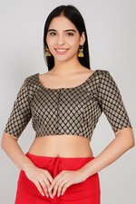 Women's Brocade Designer Saree Blouse Beautiful Lehenga Crop Top Part Wear Choli