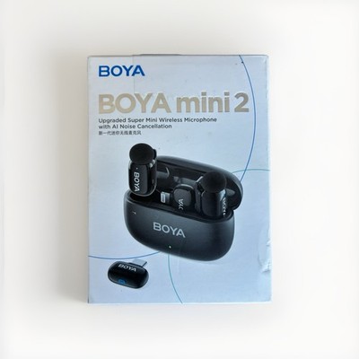 Boya Mini 2 Mini Wireless Microphone w/ Charging Case AI Noise Cancellation New