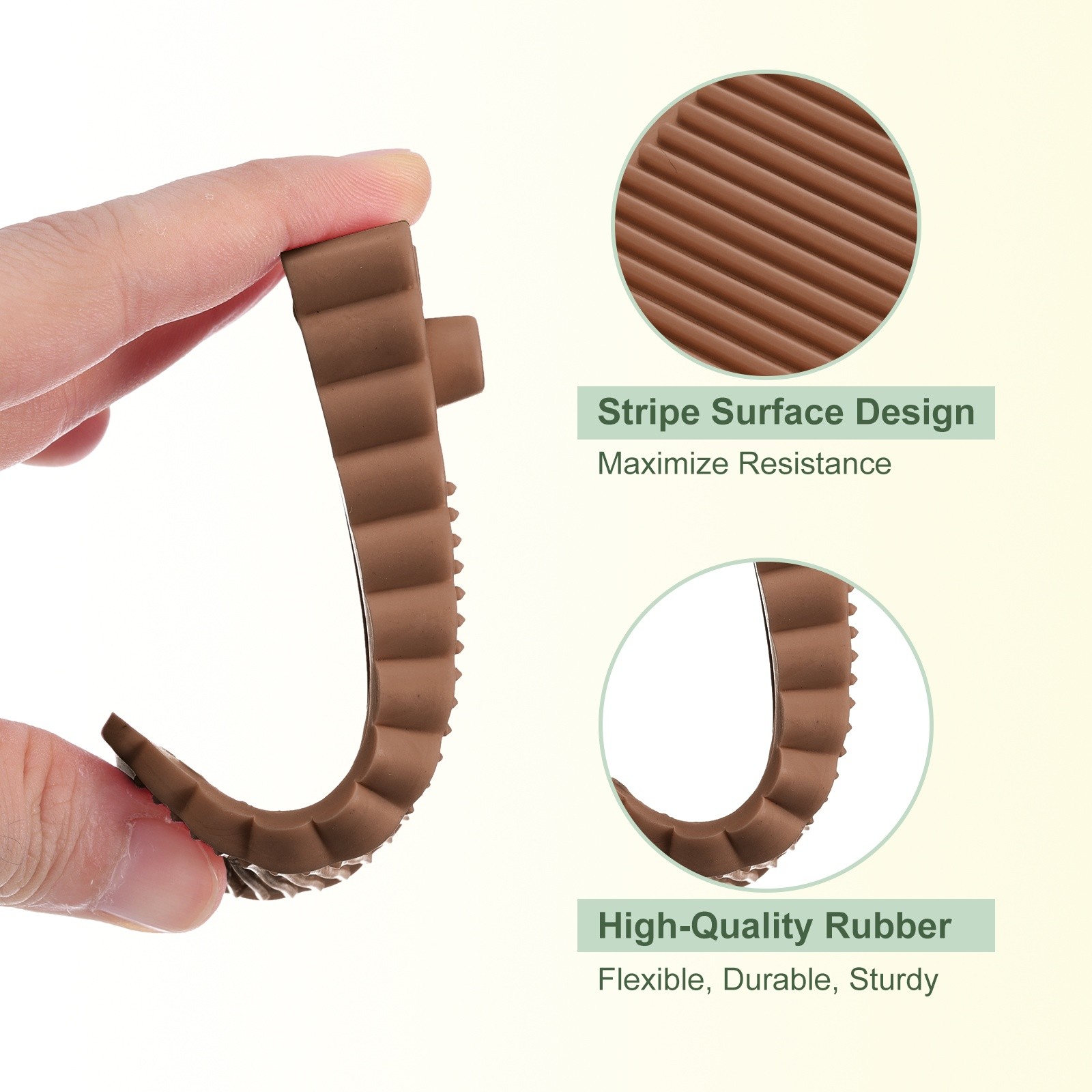 4 Pcs Door Stoppers for Bottom of Door, 1.57 Inch, Coffee