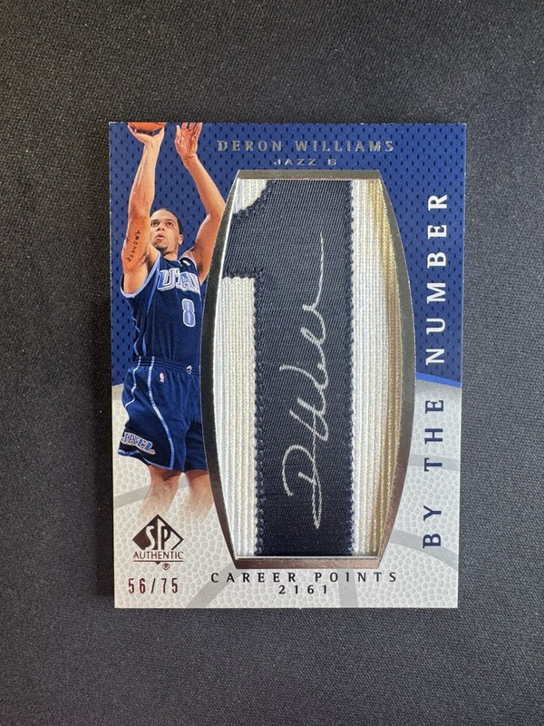 2007-08 SP Authentic Deron Williams Patch Auto By The Number #BN-DW Jazz #d /75