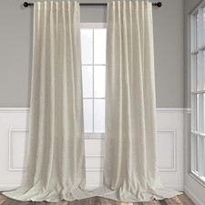 Flax Linen Curtains 96 Inches Long for Bedroom 2 Panels Back Tab Pocket Primi...