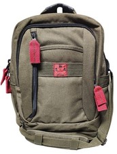 AKA Olive Green Heavy Canvas Backpack Shoulder Bag NWOT