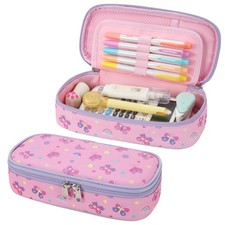 BrainyBees Cute Kids Pencil Case Girls Pen Pouch Large School Organizer