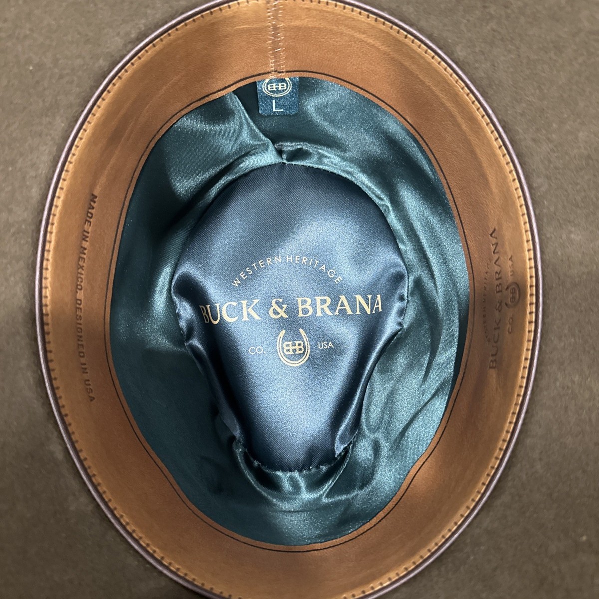 Buck & Brana Cowboy Hat Brown Size Large New Never Worn 