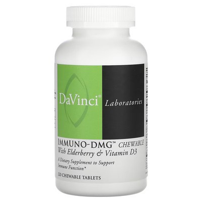 2 X  DaVinci Laboratories, Immuno-DMG Chewable with Elderberry & Vitamin D3, 120