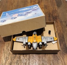 Vintage Tintoy TFlying Fortress B-17 Bomber Aircraft Wind-Up Toy Collectible