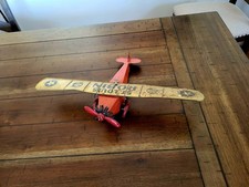 Vintage 1930s Henry Katz Toys St Louis Robin Tin Wind-Up Airplane