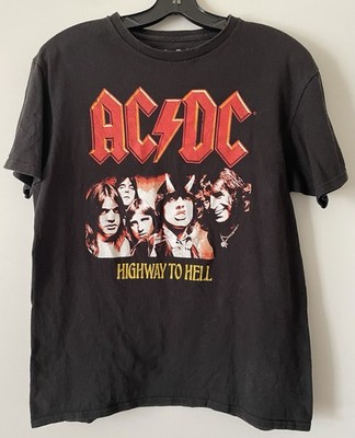 AC/DC Size Med Black Highway To Hell Short Sleeve Concert T Shirt