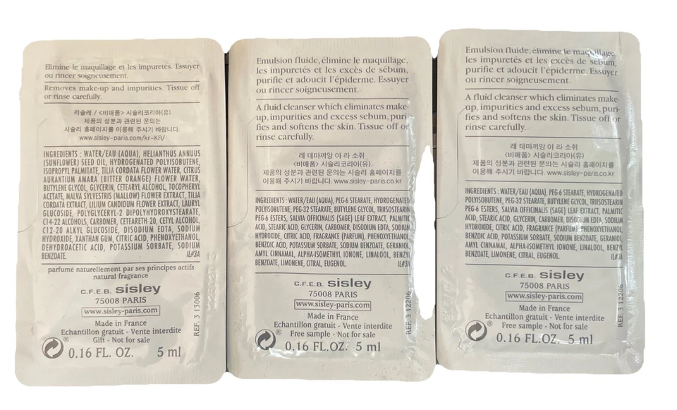 Lote de 3 SISLEY Lyslait Leche Limpiadora con Lirio Blanco 0.17 oz/5 ml Muestra Viaje Foto 3 de 4