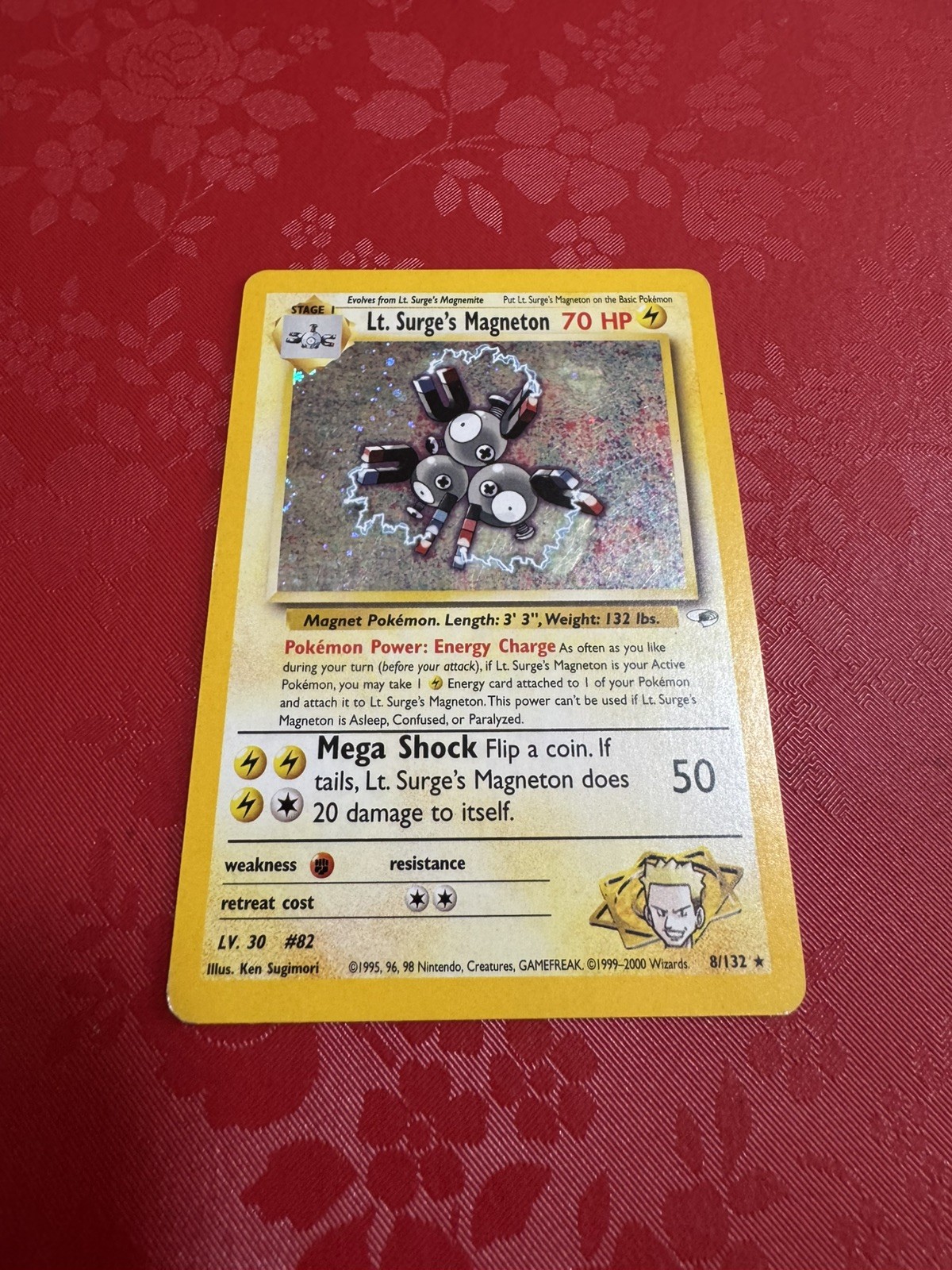 Lt. Surge's Magneton 8/132 Gym Heroes Holo Rare Pokemon Card LP