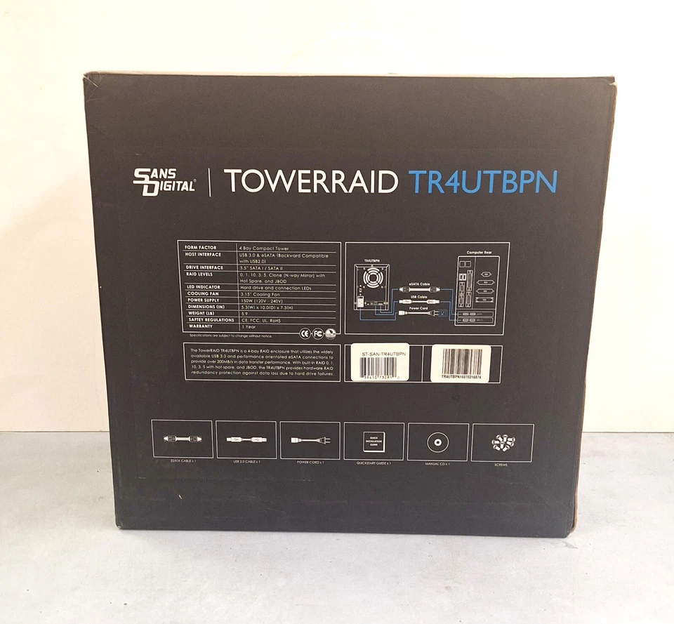 SANS DIGITAL TR4UTBPN 4 Bay 3.5" inch SATA Hard Drive to USB 3.0 eSATA Storage - Image 2 of 4