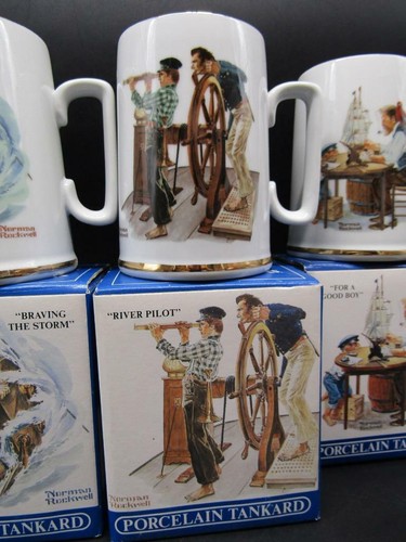 Long John Silver's Norman Rockwell's Seafarers Collection Porcelain Tankard Mugs - Picture 8 of 9