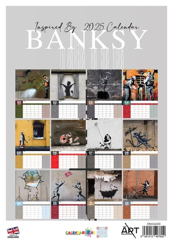 2025 Banksy Wall Calendar - A3 Size