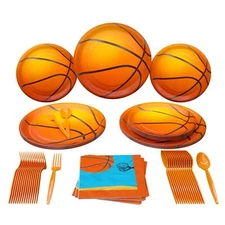 100 Pieces Basketball Party Supplies Packs for 16 Guests Sports Decorations