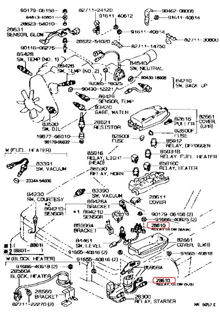 Relé de bujía incandescente genuino Toyota Landcruiser serie 70 1HZ 1PZ 28610-54250 FABRICANTE DE EQUIPOS ORIGINALES Foto 3 de 4