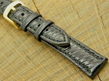 NOS Hadley Roma Vintage Lizard Grain Watch Band w Gold Tone Buckle 14mm Unused