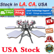 6 Color 6 Station Silk Screen Printing Press Machine Micro Registration