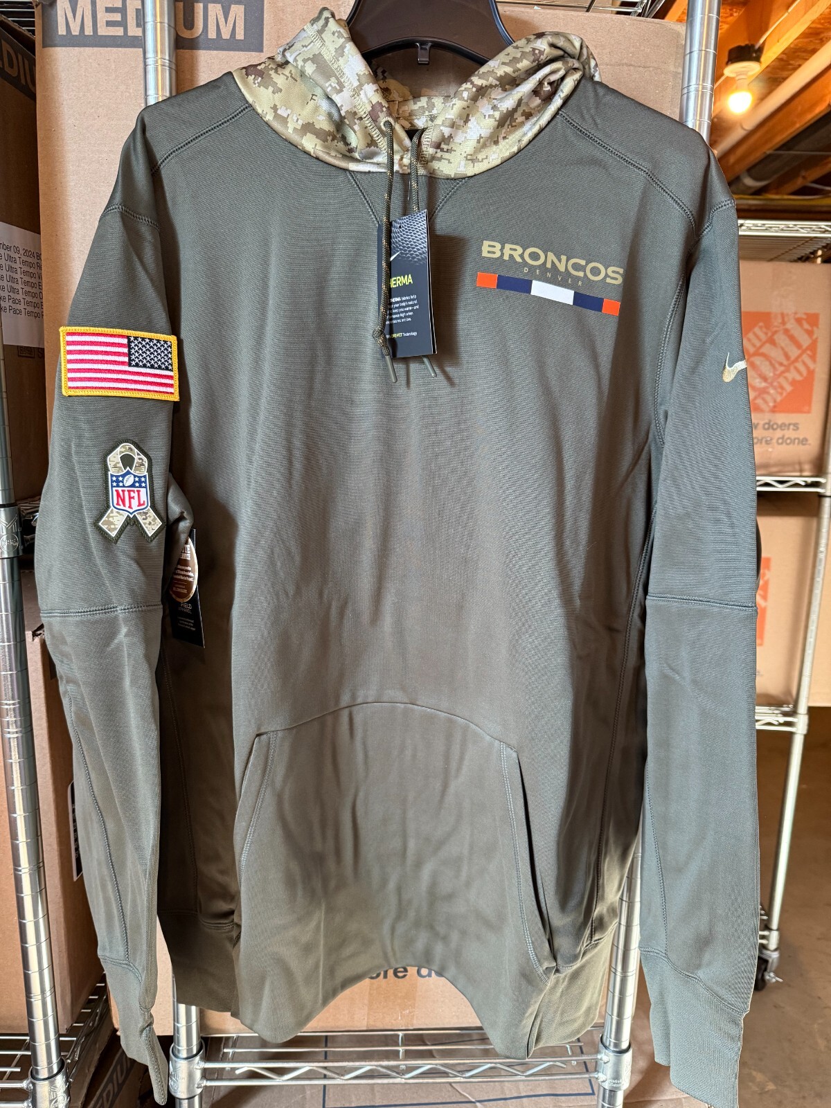 New Nike Men's Denver Broncos Salute to Service Hoodie