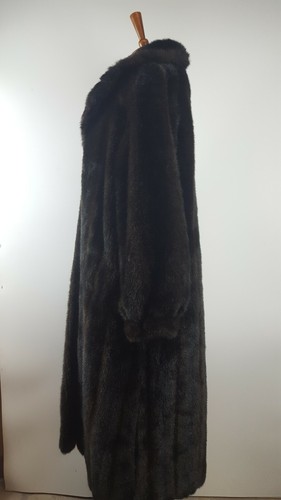Vintage Long Brown Faux Fur Coat Fake Fur Jacket Carly Monterey Women's size 10 - Picture 8 of 11