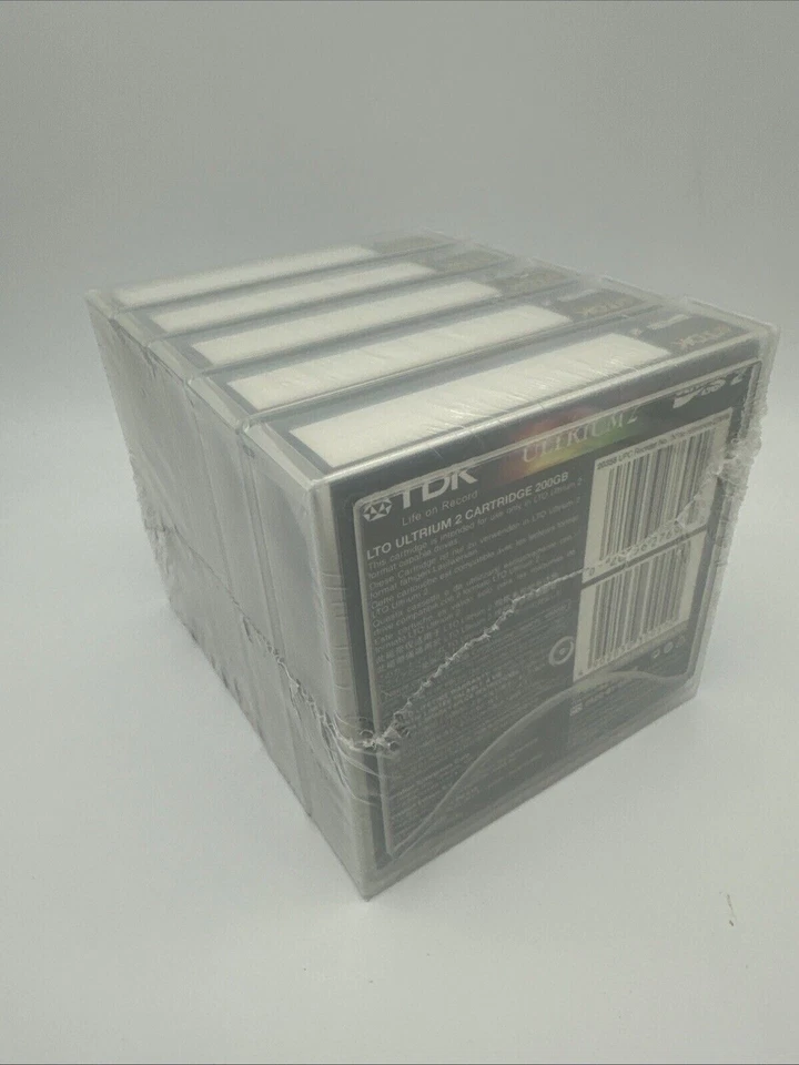 5 pack TDK Ultrium 2 200/400GB Data Cartridge Tape 5 Pack • NEW AND SEALED • - Image 4 of 4