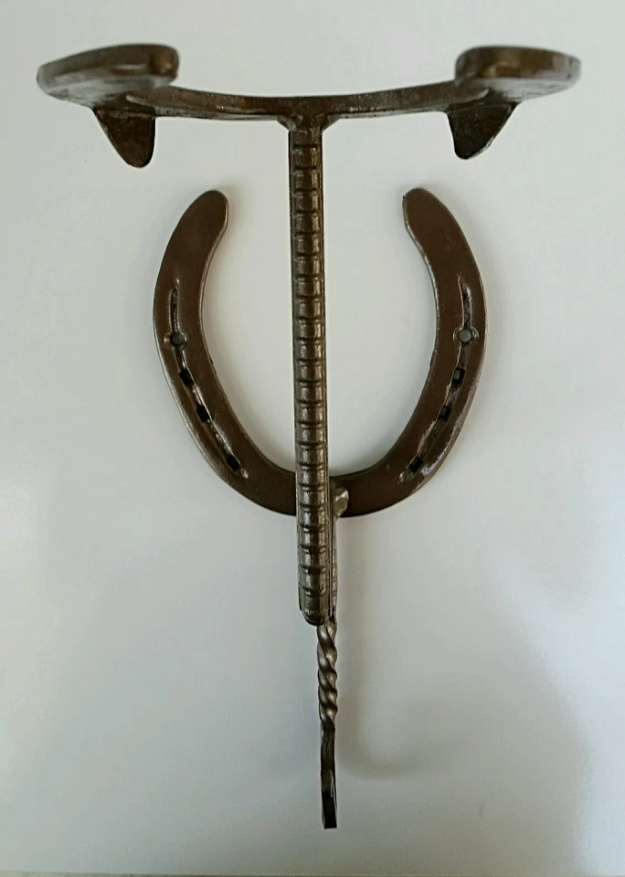 Cantidad de 2 - Herrero, herraduras reales, sombrero de vaquero/estante de abrigo hecho en Estados Unidos Foto 4 de 4