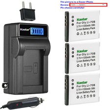 Kastar Battery LCD AC Charger for Olympus Li-70B Olympus VG-130 VG-140 Camera