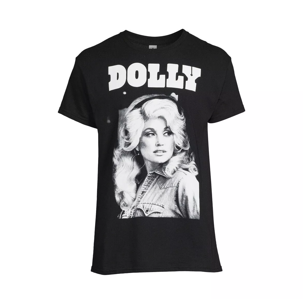 DOLLY PARTON Men s S 34 36 Portrait Graphic T Shirt Short Sleeve Black