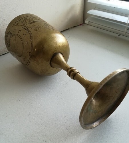 RARE ANTIQUE Bronze goblet with a wish of health Russia 19th century - Picture 4 of 7