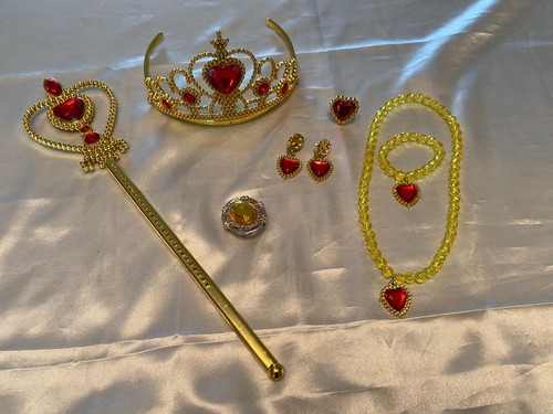 Déguisement Robe Princesse Jaune et accessoires, couronne, bijoux, baguette,7ans - Photo 2/18
