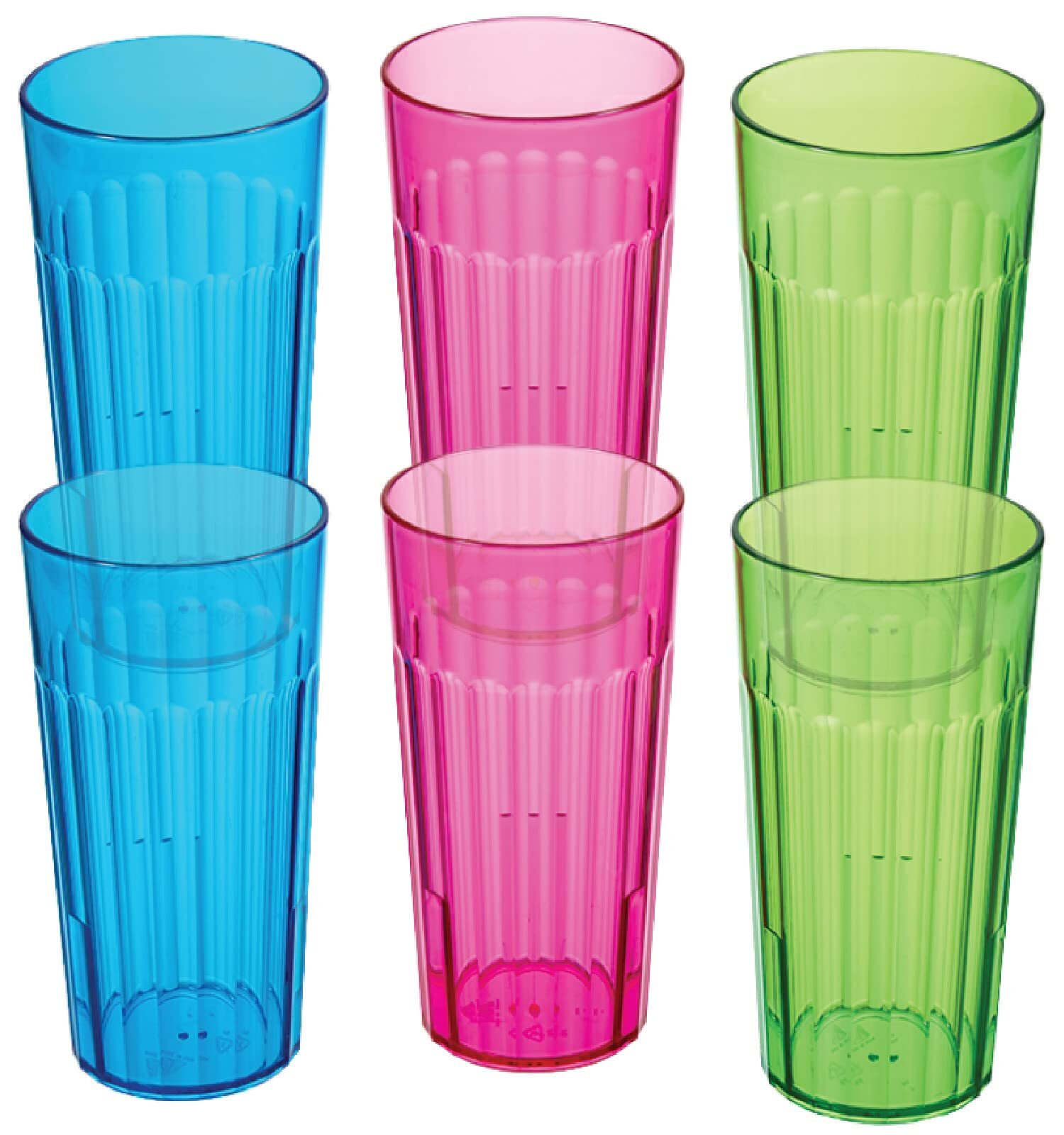 30oz Rainbow Plastic Tumblers Set of 6 BPA-Free Made in USA