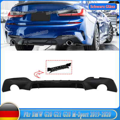 Heckdiffusor Spoiler Hecklippe Schwarz Glanz für BMW G20 G21 G28 M-Sport 19-20