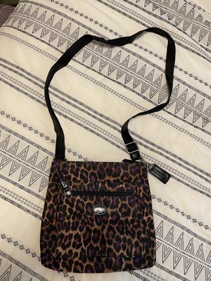 coach purple leopard purse