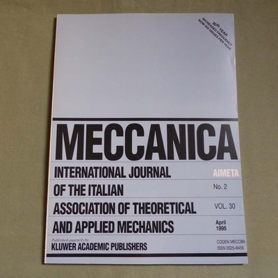 Meccanica 30_2 1995_nternational Journal of Theoretical and Applied Mechanics