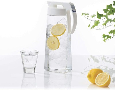 Airtight One Touch Water Pitcher with Lid for Hot Cold Juice Quickpour Jug