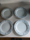 SET OF 4 NORITAKE 'Blue Hill' 8.25" Salad Plates w/Platinum Trim. #2482 — photo 1