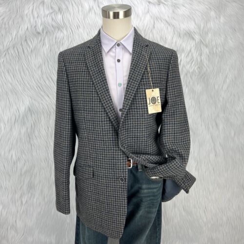 Joseph Abboud NWT Mens 44L Slim Fit Gray Check Tweed Sport Coat Blazer Jacket