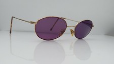Vintage Echo M6001 Brown Gold Oval Italy Sunglasses FRAMES ONLY