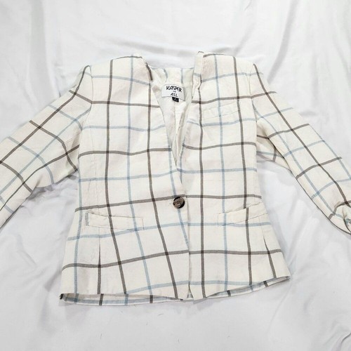 Vintage Kasper for A.S.L. Plaid Blazer Size 8 - Picture 3 of 8