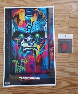 Transformers Rise Of The Beasts AMC/Regal Fan Event Patch & 11x17 Mini Poster