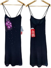 Adrianna Papell  Hand Crocheted Floral Beaded Sequin  Romantic Y2K  Midi Dress L