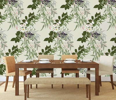 3D Green Branches ZHUA13242 Wallpaper Wall Murals Removable Self-adhesive Amy