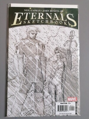The ETERNALS,  Sketchbook. 2006. MARVEL SERIES by Neil Gaiman & John Romita Jr
