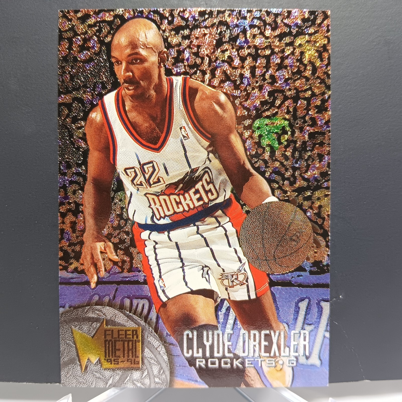 1995-96 Metal Houston Rockets Basketball Card #152 Clyde Drexler