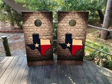 WATERPROOF FADEPROOF Cornhole Board Wraps Texas Flag / Skins Lone Star