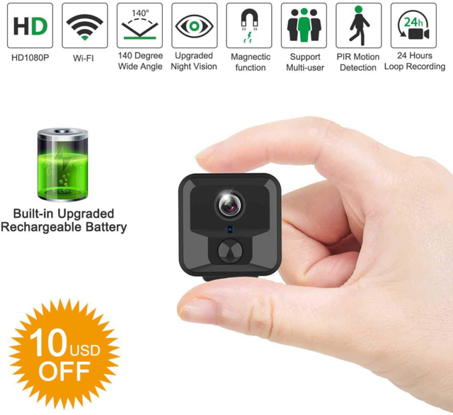 Spy Camera Wireless Hidden, Relohas Full HD 1080P Mini Spy Hidden