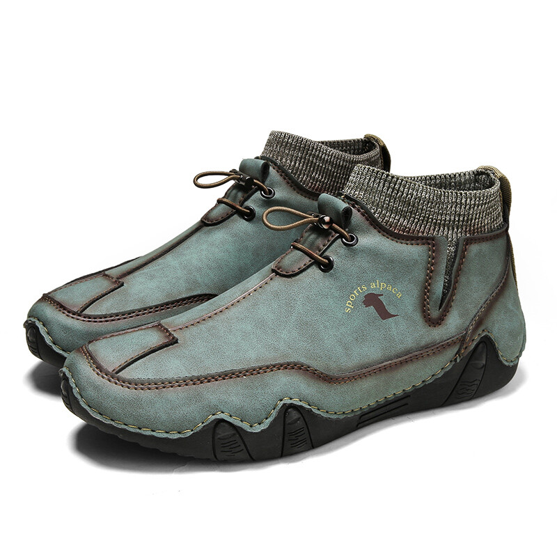Sneakers Ankle Boots Outdoor Mens Sports Shoes Genuine Leather Casual Shoes-image